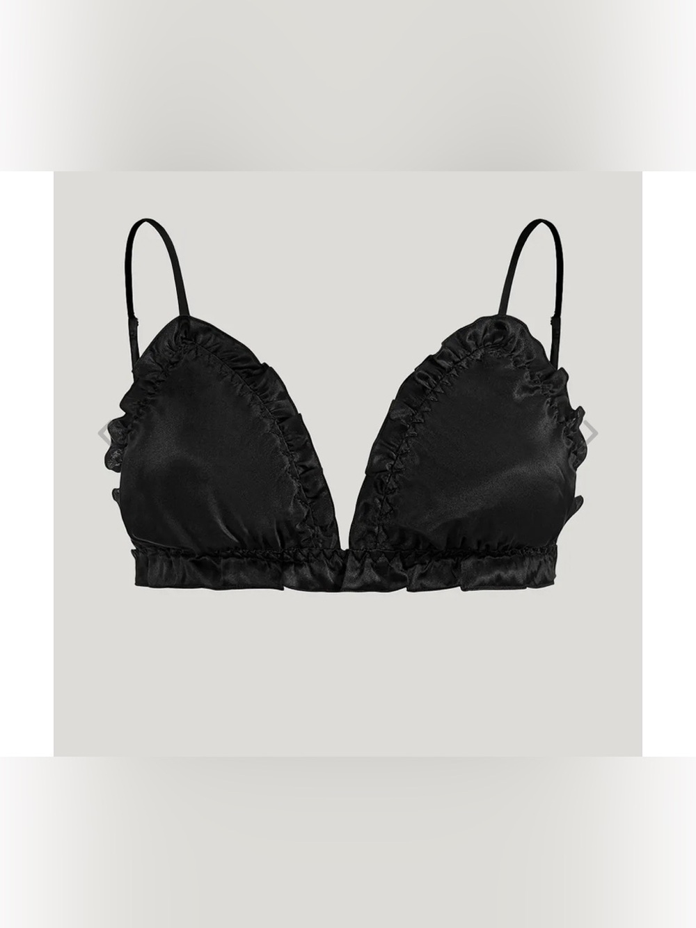 Moye Silk Triangle Bralette in Black